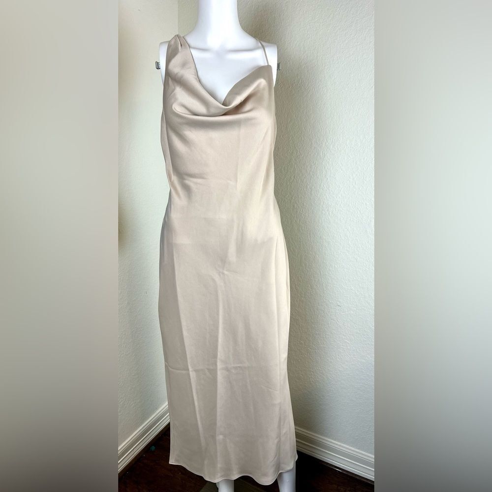 Anthropologie BHLD August Satin Charmeuse Midi Dress - Picture 4 of 15